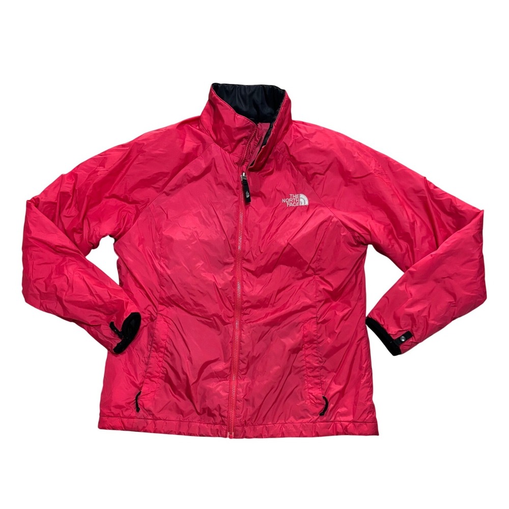 The North Face Red Full Zip Insulated Puffer Jacket Womens Large L Mock Neck
